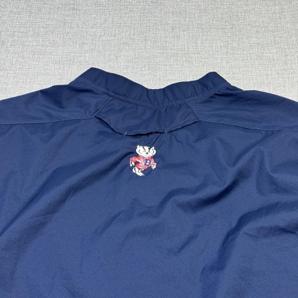 Adidas Wisconsin Badgers Convertible Windbreaker Jacket Mens XL Blue 1/4 Zip - Picture 6 of 10